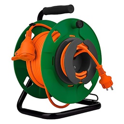 [34193] ENROULEUR JARDIN - IP44 3G1,5 - 17 + 3M + CLAPET DE RALLONGE + COUPE CIRCUIT + GUIDE CABLE