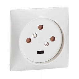[34306] SOCLE DE PRISE A ENCASTRER 20A 3P+T A VIS PLAQUE 80X80MM