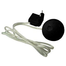[34438] VARIATEUR 25-200W NOIR AVEC PRISE GIGOGNE 6A NOIRE + CABLE TRANSPARENT HO3VVH2-F 2X0.75MM2 LONGUEUR 1.70 METRES