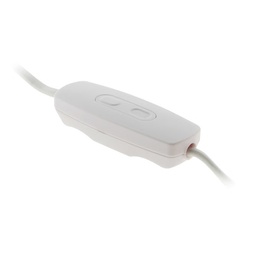 [34439] VARIATEUR TOUTE AMPOULE 2 BOUTONS LED 1 A 50W PRECABLE HO3VVH2-F 0,75MM2 LONGUEUR 1,50M FICHE 6A BLANC