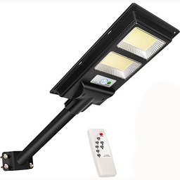 [325259] LAMPADAIRE LED SOLAIRE AVEC TELECOMMANDE ET DETECTEUR DE CREPUSCULE 200W