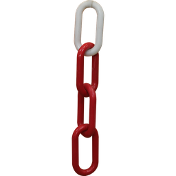 [324551] CHAINE PLASTIQUE ROUGE ET BLANC 8MMX25M