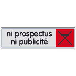 [317521] PLAQUE PLEXI NI PROSPECTUS NI PUBLICITE COULEUR 170*40