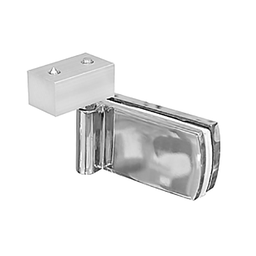 [317575] CHARNIERE DE PORTE EN VERRE AVEC PLATINE DE FIXATION A 360° - 100X52X8MM BOUT CARRE
