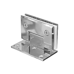 [317585] CHARNIERE DE PORTE DE DOUCHE EN VERRE DOUBLE SENS POUR FIXATION MUR-VERRE A 90° - 90X55X4MM CHANFREINE