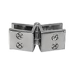 [317596] CHARNIERE DE PORTE DE DOUCHE EN VERRE POUR FIXATION VERRE-VERRE - PINCE REGLABLE A 180° - 25X54X3MM