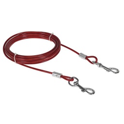 [318364] CABLE ATTACHE ROUGE + MOUSQUETONS D5MM L4.50M