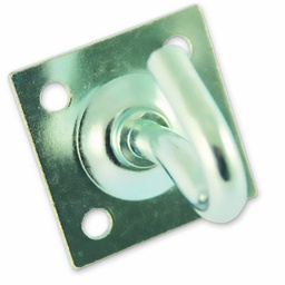 [319419] CROCHET FIXE + PLATINE ACIER ZINGUE D7MM PLATINE 45X45MM