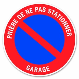 [319569] DISQUE GARAGE STATIONNNEMENT INTERDIT PVC ADHESIF D280MM