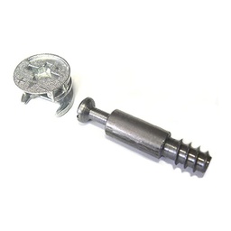 [320049] FERRURE ENCASTREE EXCENTRIQUE 15MM HAUTEUR 14MM AVEC GOUJON VIS EURO POUR PANNEAU DE 19MM