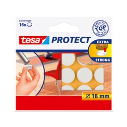 [320104] PATIN EN FEUTRE ROND 18MM BLANC (16PCS)