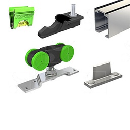 [320334] ENSEMBLE POUR PORTE COULISSANTE 40KG - RAIL 1,90M
