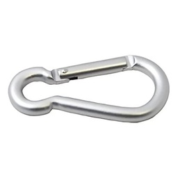 [320508] MOUSQUETON PORTE-CLES ASYMETRIQUE ALUMINIUM GRIS L75MM