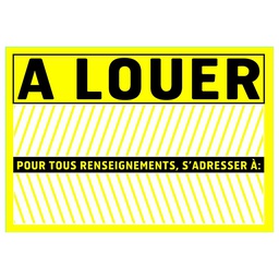 [320595] PANNEAU A LOUER PVC ADHESIF 275X190MM