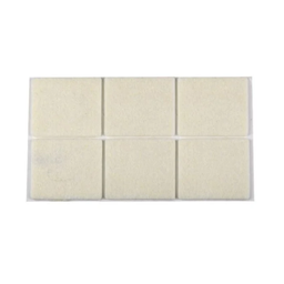 [320724] PATIN CARRE ADHESIF FEUTRE BL 32X32 X6