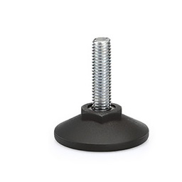 [321011] PIED ZINGUE REGLABLE NOIR D28 H100 CLIP X1