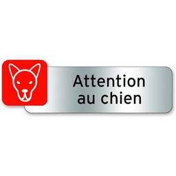 [321136] PLAQUE ATTENTION CHIEN POLYCARBONATE AHESIVE 160X50MM