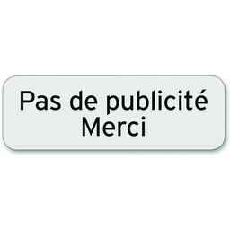 [321183] PLAQUE PAS DE PUB POLYCARBONATE ADHESIVE 75X25MM