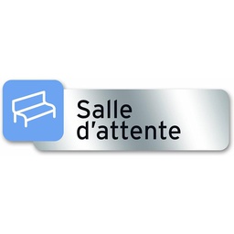 [321185] PLAQUE SALLE D ATTENTE POLYCARBONATE ADHESIVE 160X50MM