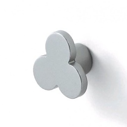 [324521] BOUTON DE MEUBLE TREFLE ZAMAK NICKEL MAT
