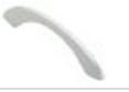 [321352] 4 POIGNEES DE MEUBLE MODERNE PLASTIQUE BLANC EA96MM