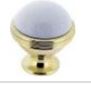 [321386] BOUTON DE MEUBLE SPHERA LAITON POLI ET PORCELAINE BLANCHE D30