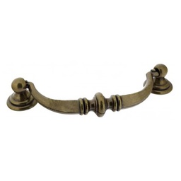 [324418] 2 POIGNEES DE MEUBLE REGENCE ZAMAK PATINE EA96