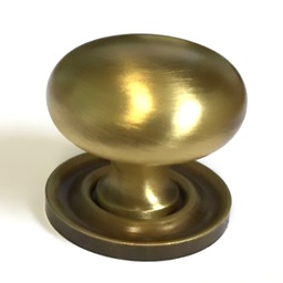 [321415] LOT DE 4 BOUTONS DE MEUBLE LYONNAIS LAITON PATINE D30MM