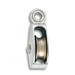 [324985] POULIE OEIL ZINGUE GALET POLYAMIDE D25MM POUR CORDE D6MM