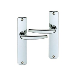 [323659] GARNITURE SUR PLAQUE ZAMAK CHROME PM BEC DE CANE ENTRAXE 165 MM