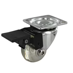 [324014] ROULETTE ROLLER PIVOTANTE A FREIN TRANSLUCIDE 20K D35