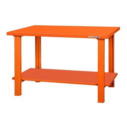 [35792] TABLE DE TRAVAIL METALLIQUE ORANGE 2 NIVEAUX - 1500X750X1035MM