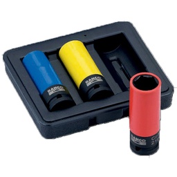 [36078] COFFRET 3 DOUILLES 1/2" POUR CLE A CHOC - 17, 19, 21 MM