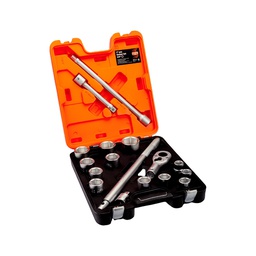 [36119] COFFRET CLE A DOUILLE 17 PCS - 3/4"