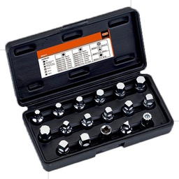 [36205] JEU DE DOUILLES POUR CLE DE VIDANGE - 3/8" - 17 PCS