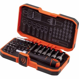 [37971] TOURNEVIS INTERCHANGEABLE A CLIQUET PORTE EMBOUT 1/4" - 36 PCS