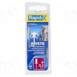 [39423] RIVET ALUMINIUM HAUTE PERF. 3.2X8MM - BTE 50PCS