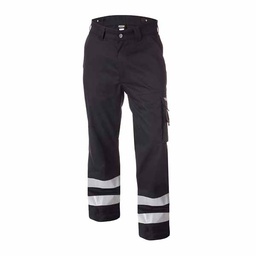 [39957] PANTALON MULTI POCHE EN DRILL AVEC BANDE REFLECHISSANTE T2